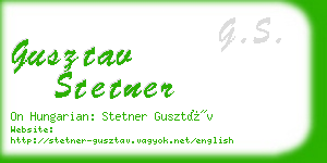 gusztav stetner business card